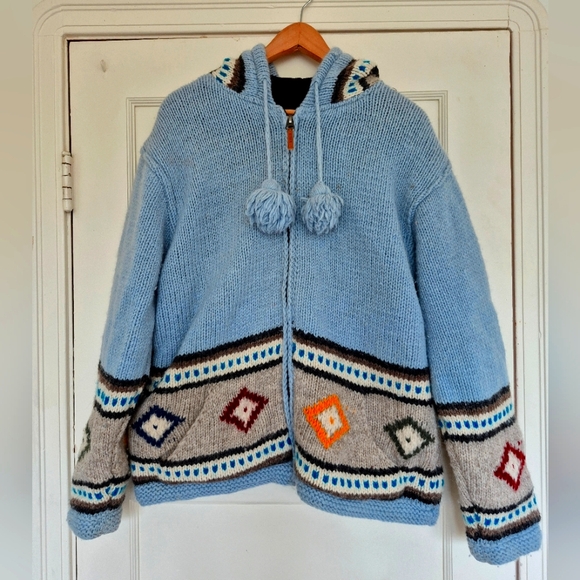 kyber Jackets & Blazers - Kyber Wool Sweater Jacket With Fleece Lining Size Large